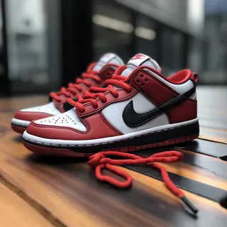 Red and Black on White - angle